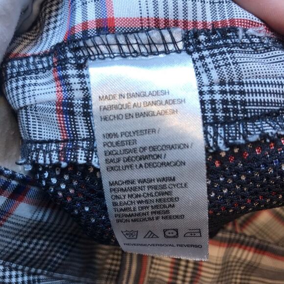 IZOD men's navy, white, and red plaid flat front Golf shorts size 30 - Picture 5 of 5